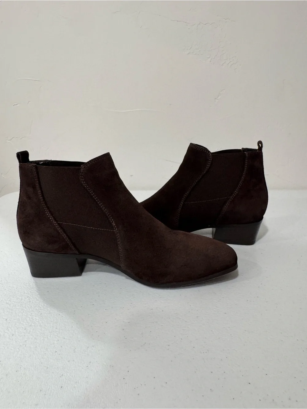 Aquatalia Fiona Crosta Chelsea Weatherproof Chocolate Brown Suede Ankle Boot 6